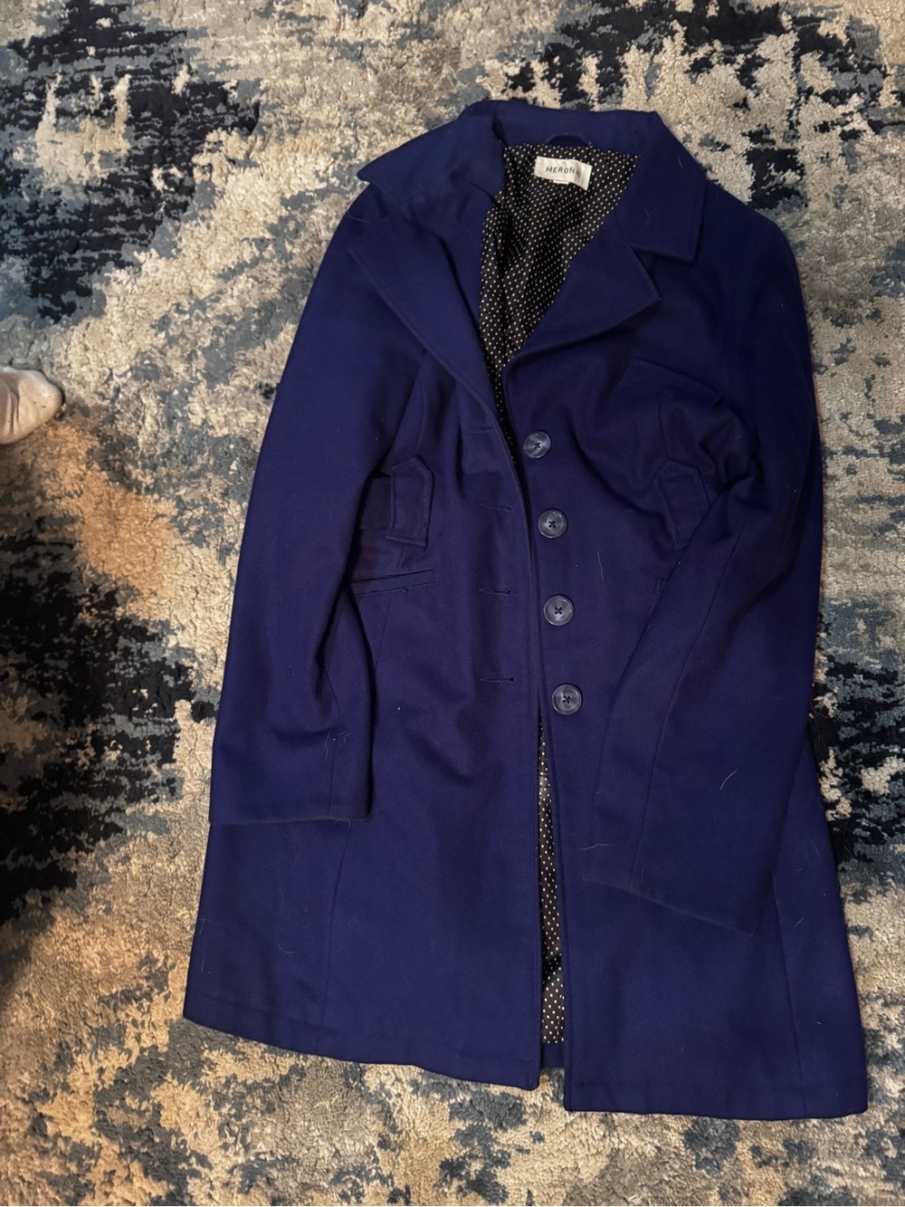 Merona Navy Blue Single-Breasted Pea Coat